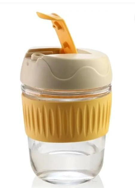 Glass Tumbler with Airtight Lid and Straw