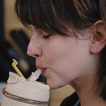 Glass Tumbler with Airtight Lid and Straw